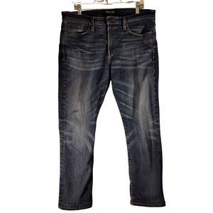 Madewell jeans mens 34x32 blue denim straight authentic flex stretch market wash